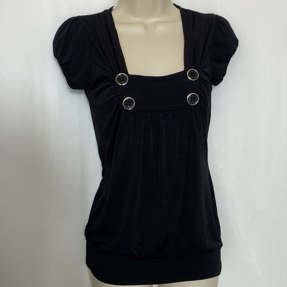 Heart Soul Tops - Heart Soul Black blouse with buttons